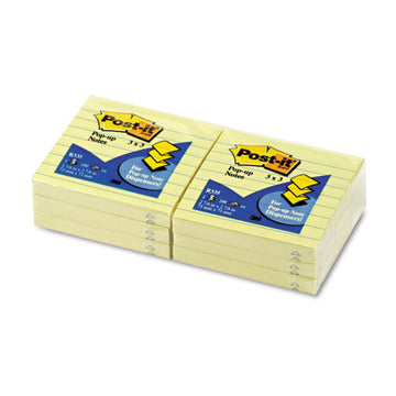 Post-it® Pop-up Notes Original Canary Yellow Pop-up Refill, Lined, 3 X 3, 100-sheet, 6-pack freeshipping - TVN Wholesale